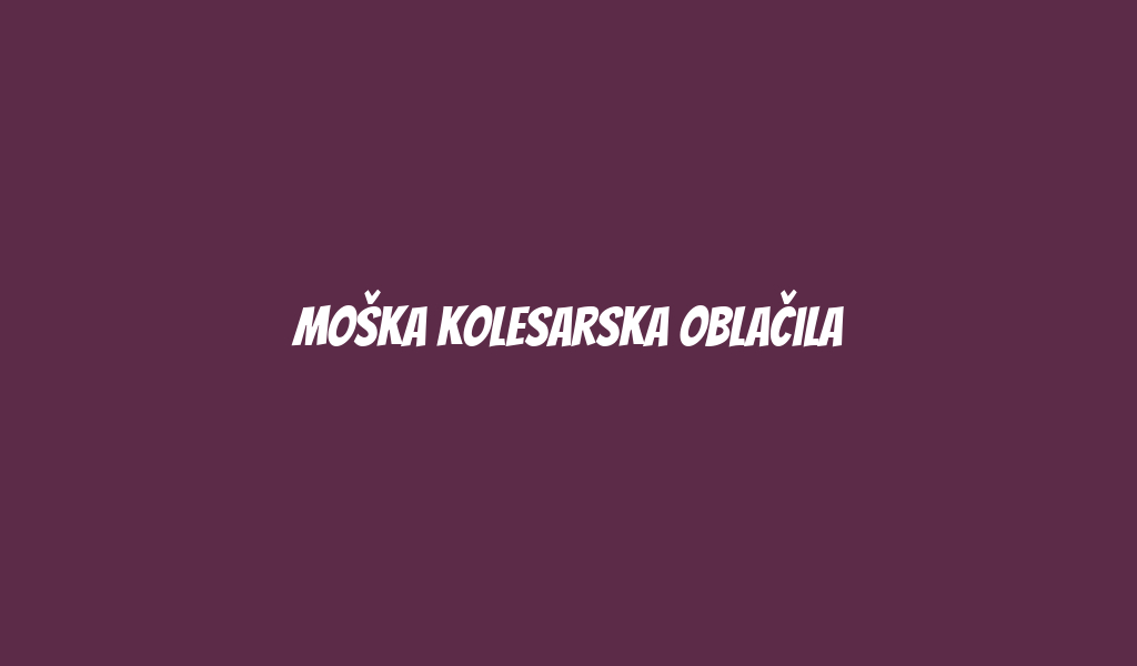 Moška Kolesarska Oblačila