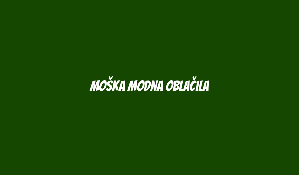 Moška Modna Oblačila